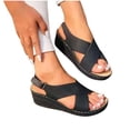thumbnail image 4 of LSLJS Sandales Compensées pour Femmes, Chaussures d'Été pour Dames à Talon Compensé Rétro Ajourées Sandales Décontractées pour Femmes, 4 of 4