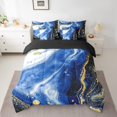 thumbnail image 2 of YST 7-Piece Aesthetic Marble Bedding Set, Modern Abstract Foil Print, Full Size Comforter Set, Stone Pattern Bed Set, 2 of 4