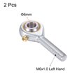 thumbnail image 3 of Unique Bargains 2 Pack POS6 Spherical Rod End Bearing 6mm Bore Self-lubricated Joint Bearing M6x1.0 Left Hand Male Thread, 3 of 6