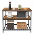 thumbnail image 1 of EDTara Heavy-Duty Metal Kitchen Island, 3-Tier Open Storage Shelves for Kitchen, Office, or Dining Room, 1 of 7