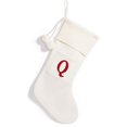 thumbnail image 1 of Christmas Knitted Stocking With Personalised Alphabet Letter Initial White For Home Tree Christmas Q, 1 of 9