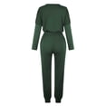 thumbnail image 4 of Simua Ensemble 2 Pcs pour Femmes Col Rond Manches Longues Pantalon Grand Taille Haute Élastique Pantalon Long Fluide avec Poche, 4 of 6