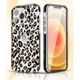 thumbnail image 4 of iPhone 12 Case for Women Girls, Clear Leopard Cheetah Pattern Cute Design Hard Back Soft TPU Bumper Protective Shockproof Phone Case for iPhone 12 Pro,Black Leopard, 4 of 8