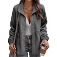 thumbnail image 1 of REDHOTYPE Women's Button Long Sleeve Brushed Jacket Coats with Pockets, 1 of 3