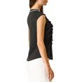thumbnail image 4 of INSPIRE CHIC Women's Tie Neck Cap Sleeve Button Down Ruffle Summer Shirt, 4 of 6