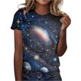 thumbnail image 2 of LUOGENLI T-shirts pour Femme pour Femmes T-Shirt à Col Rond pour Femme Étoile Mode Décontractée Imprimé Manches Courtes T-shirts pour Femmes T-shirts Graphiques TTG Grande Taille Saint-Valentin Bleu TG, 2 of 4