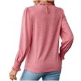 thumbnail image 4 of Mrat Chemise à Col Rond Profond pour Femme avec Blouse Intégrée Hauts Tuniques pour Femmes Vintage Sweat Hauts et Blouses d'Été pour Dames Rose m, 4 of 4