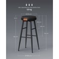 thumbnail image 3 of VASAGLE Echo Collection Bar Stools Set of 2, Kitchen Counter Stools, Breakfast Stools, Synthetic Leather with Stitching, 30-Inch Tall, Home Bar Dining Room, Easy Assembly, Ink Black, 3 of 5