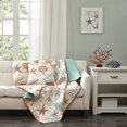 thumbnail image 2 of Pebble Beach Couverture Matelassée en Coton Surdimensionnée Corail 50x70 Pouces, 2 of 3