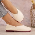 thumbnail image 4 of Beige Ladies Flats Retro Two Wear Design Round Toe Shallow Mouth Solid Color Comfortable Casual Shoes For Daily Walking Office All Occasions Size 43, 4 of 9