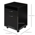 thumbnail image 3 of HOMCOM Vertical Filing Cabinet with Drawer Wheels, File Cabinet, Black, 3 of 10
