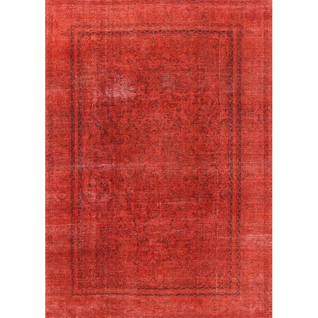 Ahgly Company Indoor Rectangle Mid-Century Modern Red Oriental Area Rugs, 3' x 5'