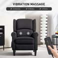 thumbnail image 4 of HOMCOM Fauteuil Inclinable de Massage, Canapé Inclinable avec Repose-Pieds, Noir, 4 of 10