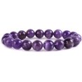 thumbnail image 1 of Natural African Amethyst Gemstone 10mm Round Beads Stretch Bracelet 7 Inch Unisex, 1 of 2