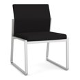 thumbnail image 1 of Gansett Reception Waiting Room Armless Guest Chair / Silver Steel / Black, 1 of 5