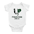 thumbnail image 1 of I Heart My Pakistani Unlce Pakistan Love Flag Newborn Baby Bodysuits, 1 of 5
