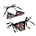 thumbnail image 4 of Baby Girls Leopard Bikini Sets Halter Bra Tops and Bandage Bottoms Bathing Suit, 4 of 6