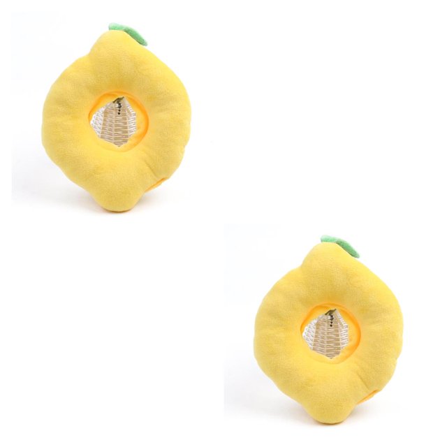 Langgg Cat Neck Cone Puppy Accessories Adjustable Dogs Feeding Cover Collar Toast Anti-Bite Surgery Kitten Cones Lemon Pattern L 2Set