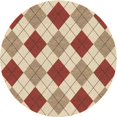 thumbnail image 1 of Ahgly Company Tapis Rond Lavable en Machine Intérieur Transitionnel Kaki Or, 8 Pieds Rond, 1 of 7