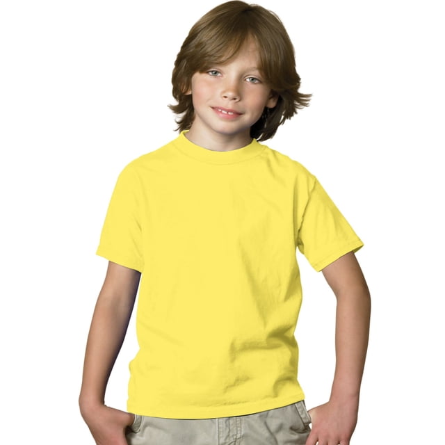 Hanes T-Shirt Lourd pour Garçon 5,2 oz COMFORTSOFT, m, Jaune