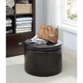 thumbnail image 4 of Convenience Concepts Designs4Comfort Pouf Rond pour Chaussures en Similicuir Noir, 4 of 6