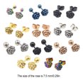 thumbnail image 2 of facefd 5Pcs Boucles d'Oreilles Écouteurs Ronds Stud Rose Fleur Bijoux Accessoires Décorations Mode Mariage Charme Partie Favorise Punk Coloré Boule Boule Colorée, 2 of 6