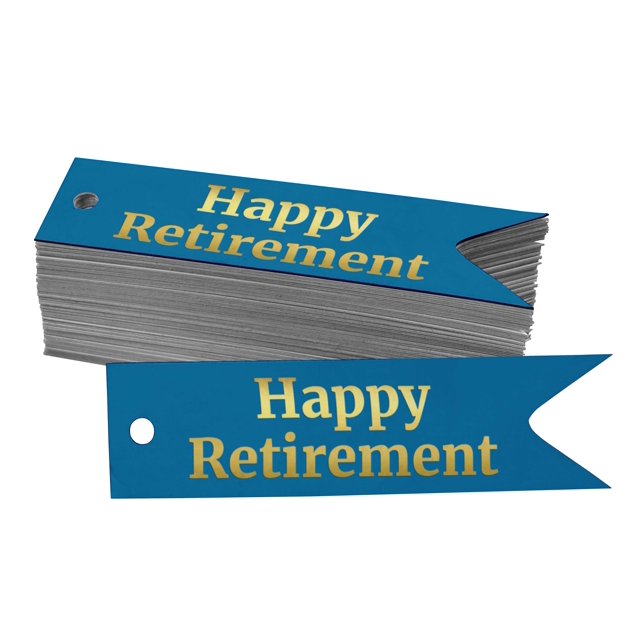 Inkdotpot Pack Of 50 Real Gold Foil Paper Tags Happy Retirement Favor Hang Tags