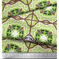 thumbnail image 1 of Soimoi Moss Georgette Fabric Tiles Moroccan Print Fabric by the Yard 42 Inch Wide, 1 of 2