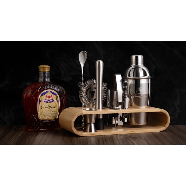Crown Royal 10 Piece Stainless Steel Bar Tools Set With Bamboo