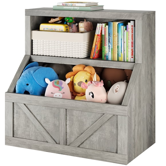 BeesClover Kids Bookshelf, Toy Storage, Wooden Toddler Bookcase Cabinet with Storage Organizer, Children's Large Cubbies for Playroom Bedroom Nursery School Kindergarten Daycare