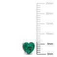 thumbnail image 3 of Miabella Created Emerald Solitaire Heart Stud Earrings in Sterling Silver, 3 of 4