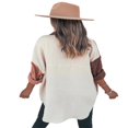 thumbnail image 4 of Women‘s Blouse Contrast Color Stitching Long Sleeve Lapel Button Closure Loose Versatile Casual Shirt Tops, 4 of 7
