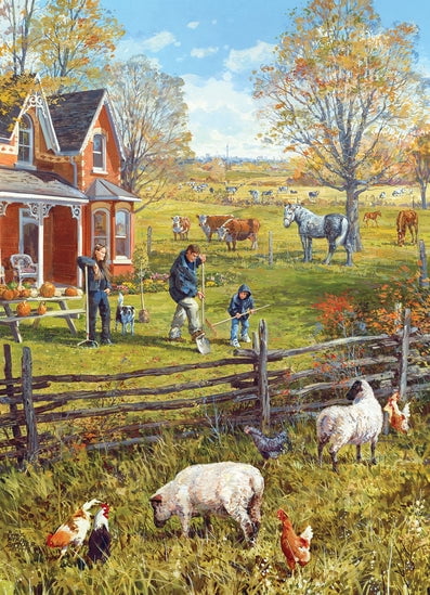 Cobble Hill 500 Piece Puzzle - Young Family Farm - Sample Poster Included