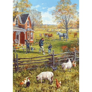 Cobble Hill 500 Puzzle de pièce - Petite ferme familiale - Modèle d'affiche inclus