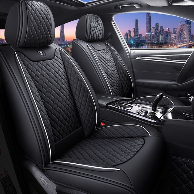 Maidao Car Seat Covers for BMW for X3 2003-2017 5 Seats Leather Waterproof Front Rear Cushion Protector Full Set Black