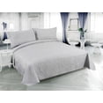 thumbnail image 1 of Marina Decoration Solid Embossed Pinsonic Coverlet Bedspread Bedding Ultra Soft Summer Quilt Set with Shams, Silver Color, 1 of 6