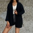 thumbnail image 1 of RXIRUCGD Blouse à Manches Longues Col en V pour Femmes Rayée Ample Assortie, Noir, Taille : TG, 1 of 4