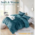 thumbnail image 2 of Comfort Spaces Juliette Luxe Comforter Set Velvet Lush with Soft Brushed Microfiber Reverse, All Season Cozy Velvet Bedding Sets, Fluffy Comforter Bed Set, Matching Sham, Teal Full/Queen 3 Piece, 2 of 5