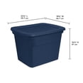 thumbnail image 3 of Sterilite Lidded Stackable 18 Gallon Storage Tote Container, Blue, 24 Pack, 3 of 5