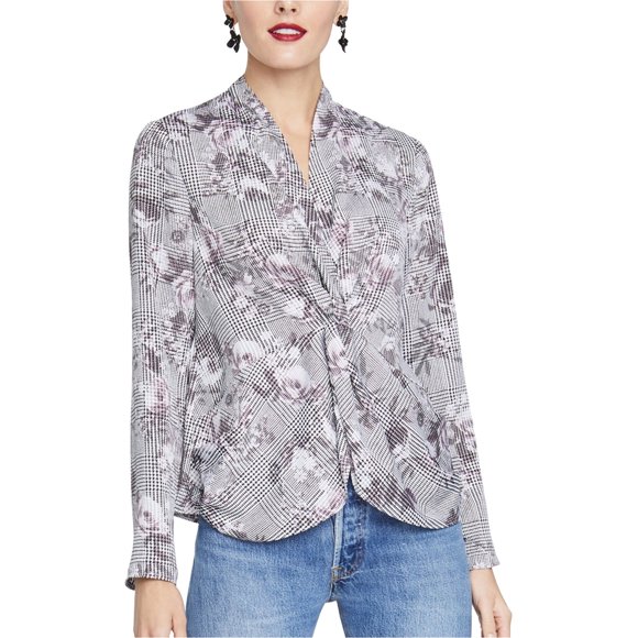 Rachel Roy Blouse à Enfiler Torsadée pour Femmes, Gris, 8