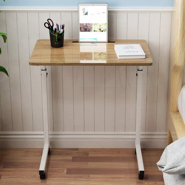 SOGES Bureau d'Ordinateur Portable Réglable et Mobile pour Lit, Sofa, Petit Espace, Chêne