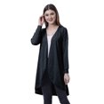 thumbnail image 1 of Moomaya Cardigan d'Été Long en Coton pour Femmes à Manches Longues, Style Hi-Lo, Ourlet Arrondi, 1 of 7