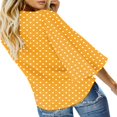 thumbnail image 3 of CHUANK Women‘s Button Down V Neck Tops Ruffled 3/4 Sleeve Tie Knot Front Blouses White Sizes S-2XL, 3 of 3