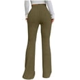 thumbnail image 4 of SHTXOZHI Women's High Waisted Flare Pants Knitted Bell Bottom Casual Trousers with Pockets, 4 of 7
