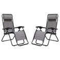 thumbnail image 1 of Caravan Canopy Infinity Zero Gravity Steel Frame Patio Deck Chair, Grey (Pair), 1 of 9