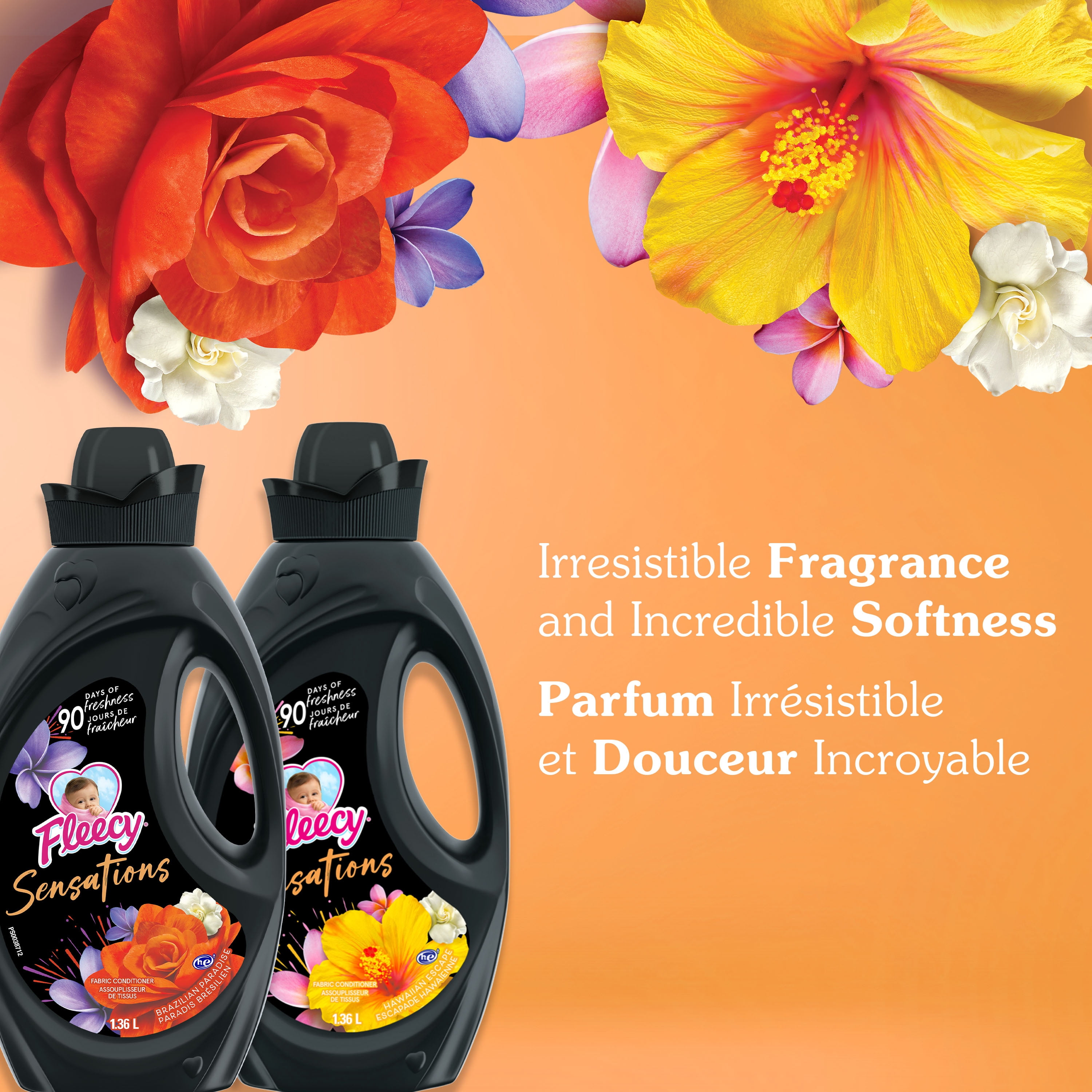 Fleecy Sensations Assouplissant Textile Liquide, Hawaiian Escape - 1,36 L