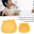 thumbnail image 4 of 4pcs Kids Dinnerware Set Toddler Utensils And Toddler Plates Panda Shape Plate, 4 of 8