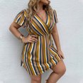 thumbnail image 1 of EGNMCR Robes de Fête pour Femmes Femmes Grande Taille Été Décontracté Manches Courtes Col en V Manches Imprimées Robes Robe Ample, 1 of 7