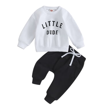 Zshosam Kids Matching Fall Outfits Toddler Boy Clothes Long Sleeve Hoodie Sweatsuits Tops and Pants 2Pcs Boys Fall Winter Outfits Set Size 12 18 Months,(White 12-18 Months)