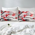 thumbnail image 4 of Erosebridal Ensembles de Draps Simple à Fleurs Rouges, Draps de Lit Simple à Fleurs Vintage, Literie à Encre Aquarelle Format Simple, Déco de Chambre en Microfibre, 3 Pcs, 4 of 6